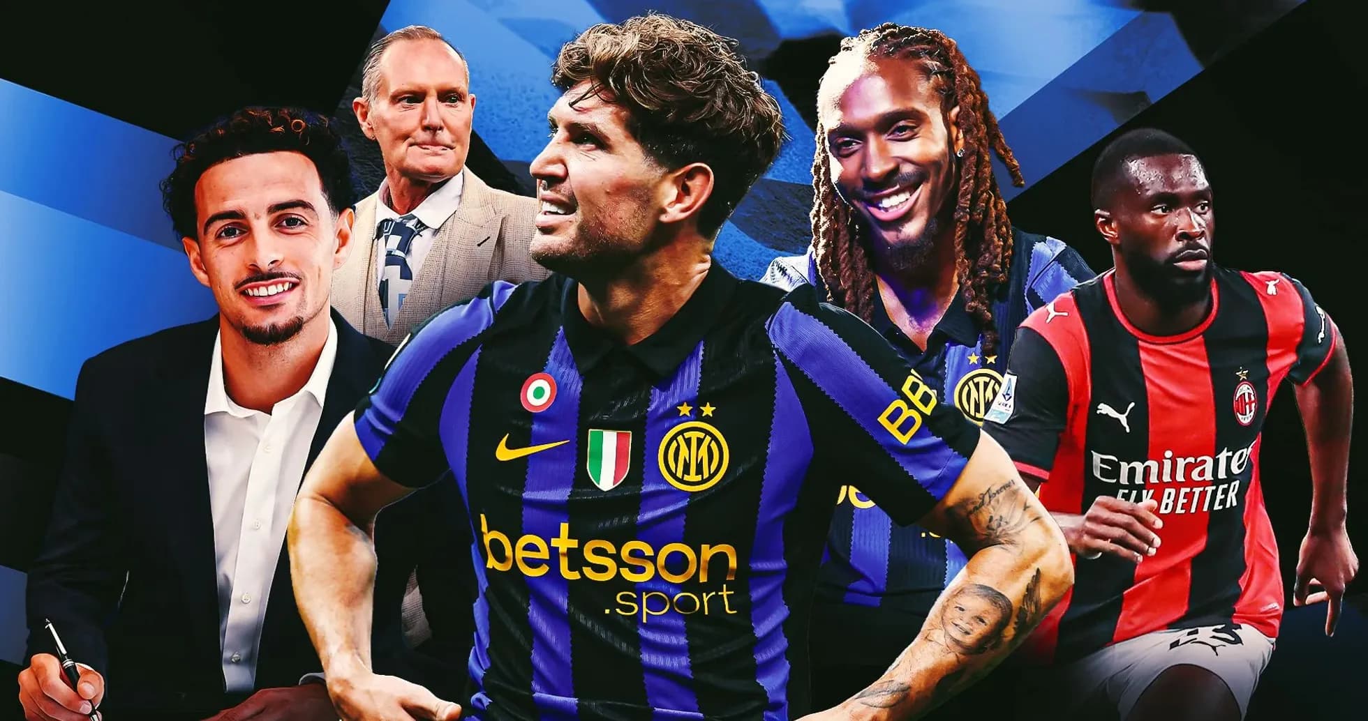 Players and coach from Inter Milan and AC Milan Players and coach from Inter Milan and AC Milan