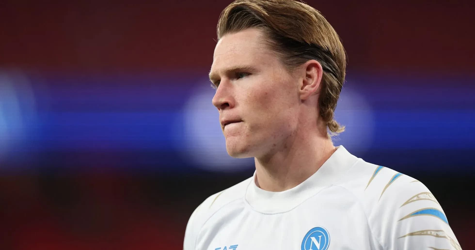 Player in Napoli kit during match warm-up Player in Napoli kit during match warm-up