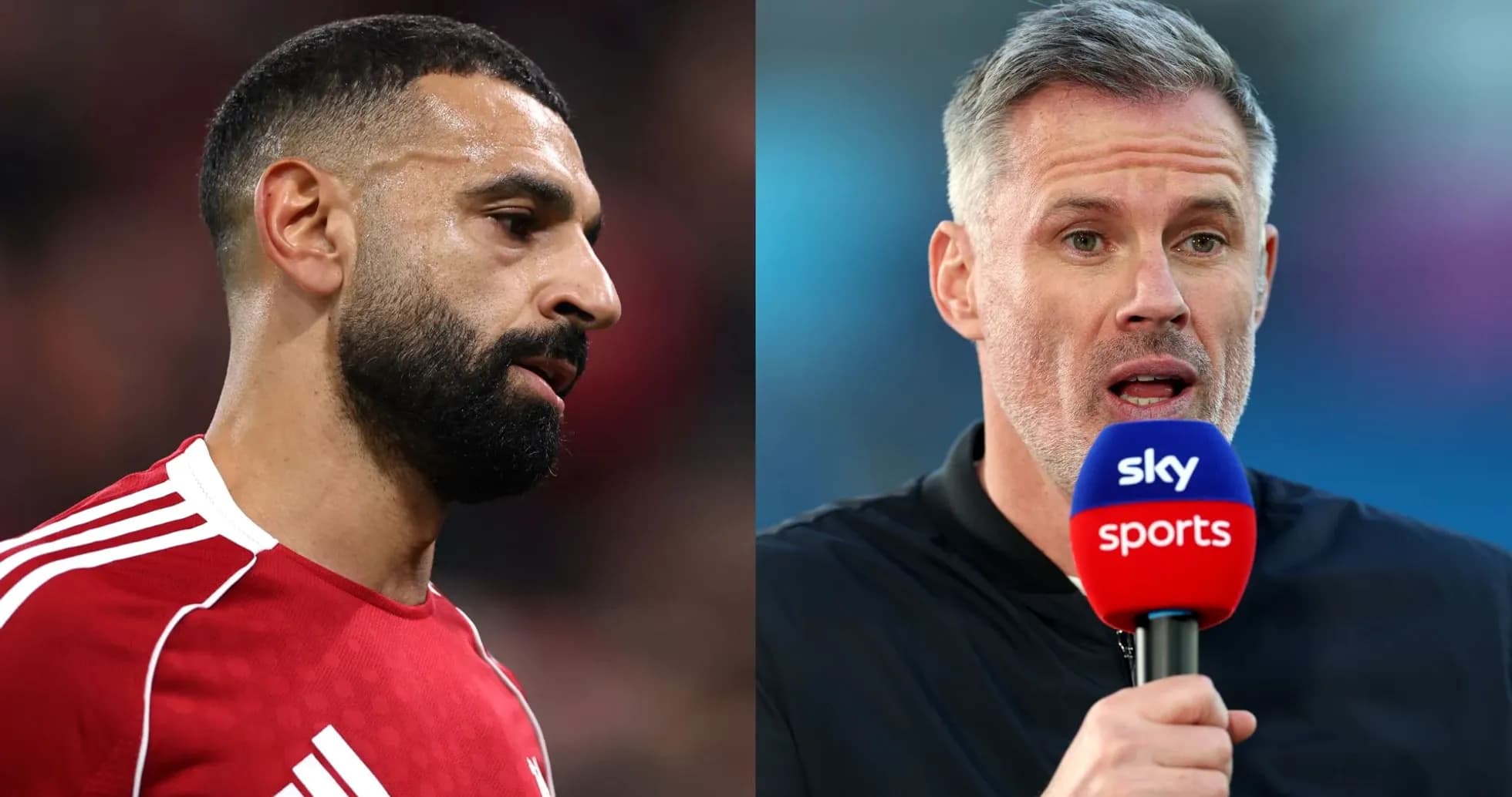 Mohamed Salah and Jamie Carragher during a broadcast Mohamed Salah and Jamie Carragher during a broadcast