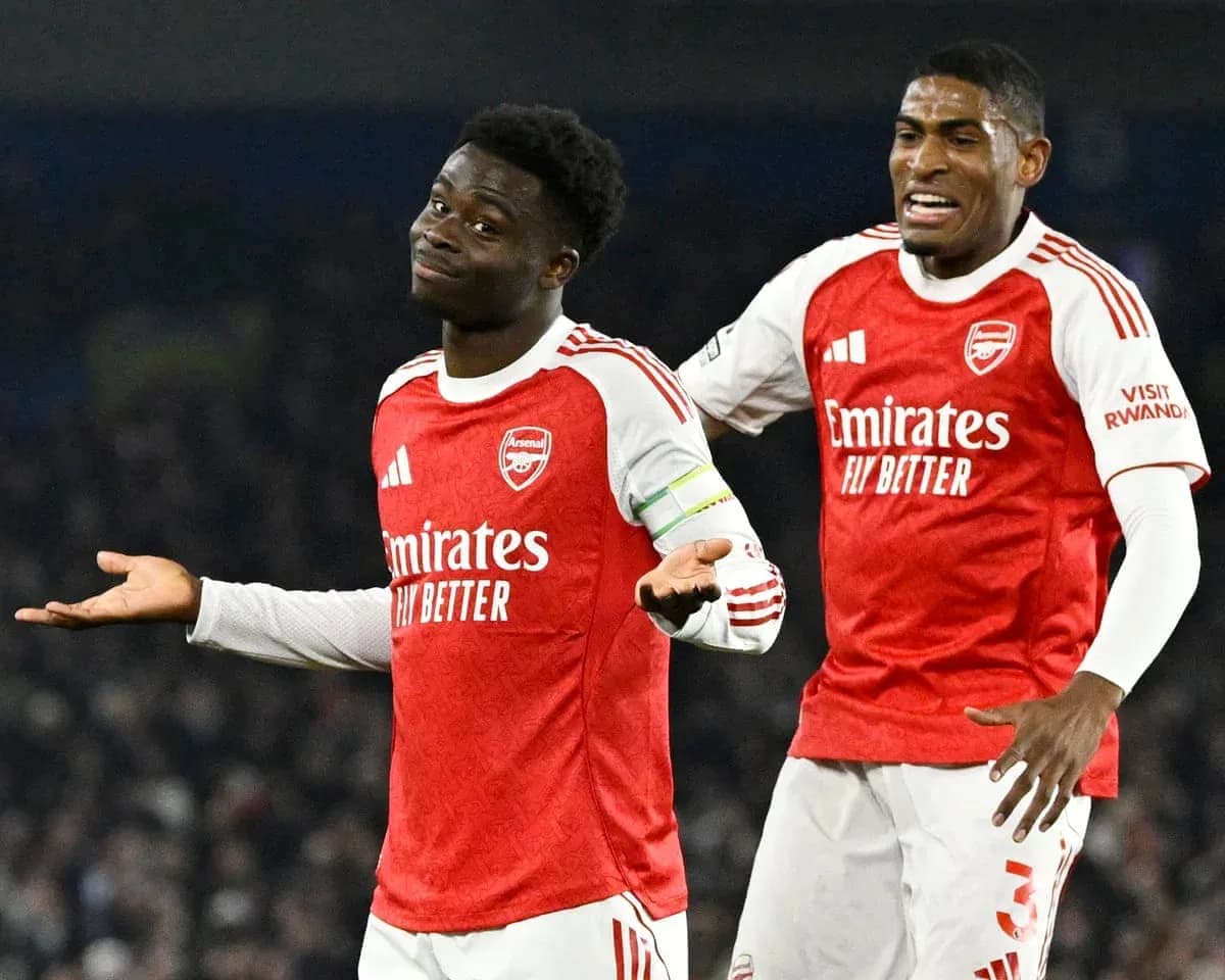 Arsenal players celebrating during Premier League match Arsenal players celebrating during Premier League match