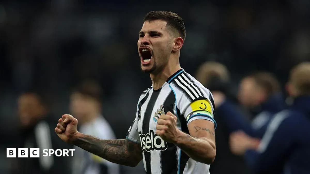 Newcastle player celebrating passionately after match Newcastle player celebrating passionately after match