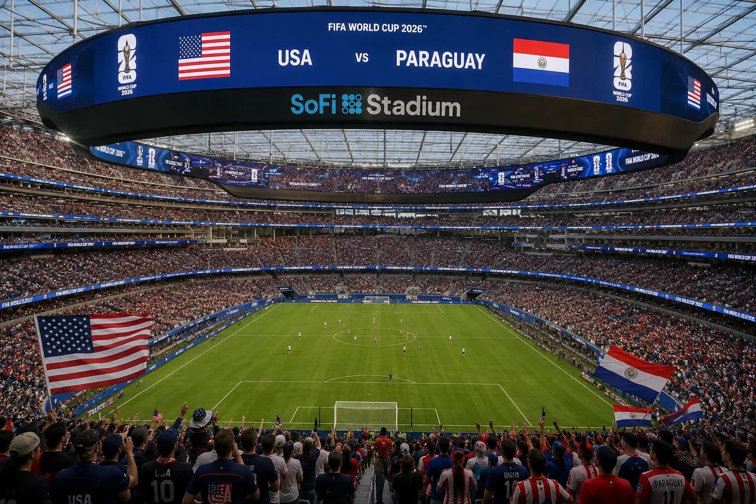 Crowd cheering during USA vs Paraguay match Crowd cheering during USA vs Paraguay match