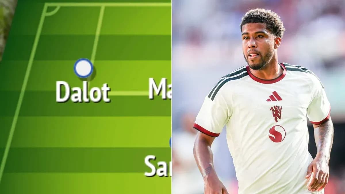 Dalot's position on field and player in action Dalot's position on field and player in action