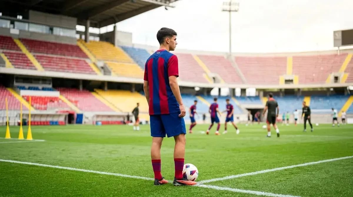 Player preparing for training at stadium corner Player preparing for training at stadium corner