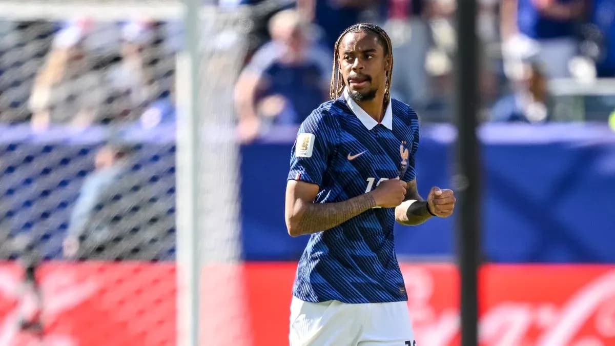 Player in France kit during match action Player in France kit during match action