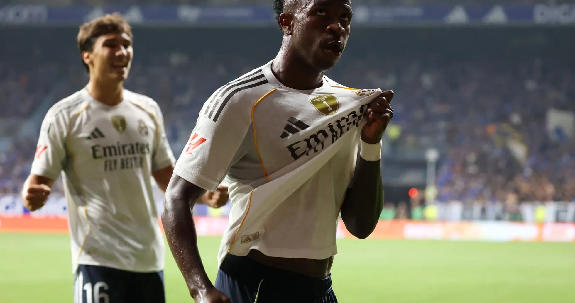 Vinícius Júnior celebrating goal for Real Madrid Vinícius Júnior celebrating goal for Real Madrid