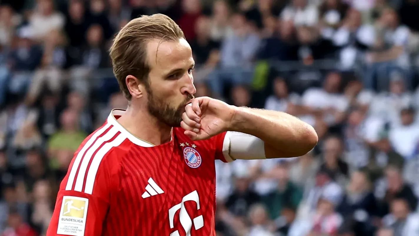 Player celebrating after scoring a goal for Bayern Munich Player celebrating after scoring a goal for Bayern Munich