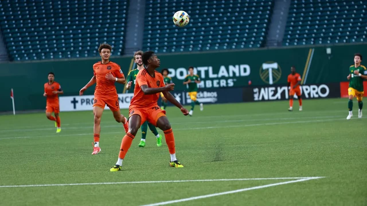 Players competing during Portland Timbers II match Players competing during Portland Timbers II match