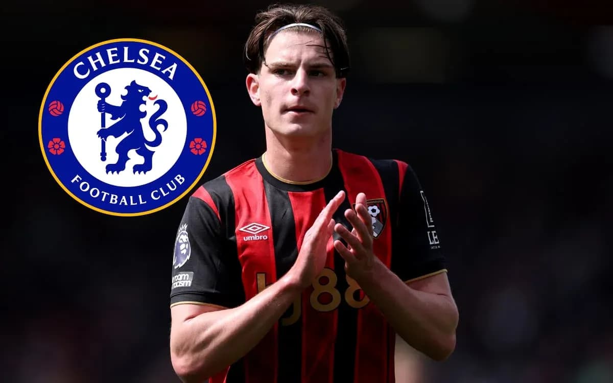 Player in Bournemouth kit applauding with Chelsea logo Player in Bournemouth kit applauding with Chelsea logo