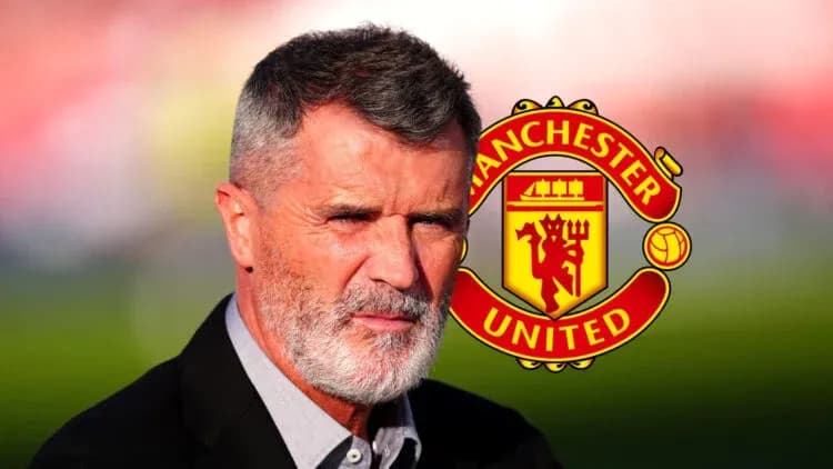 Man with beard in front of Manchester United logo Man with beard in front of Manchester United logo