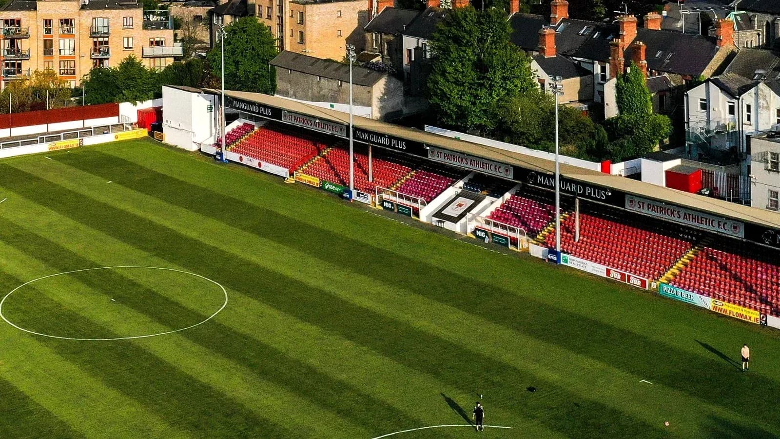 Aerial view of St Patrick's Athletic FC stadium Aerial view of St Patrick's Athletic FC stadium
