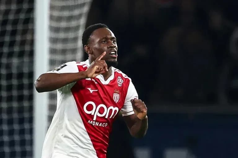 Monaco player celebrating goal during match Monaco player celebrating goal during match