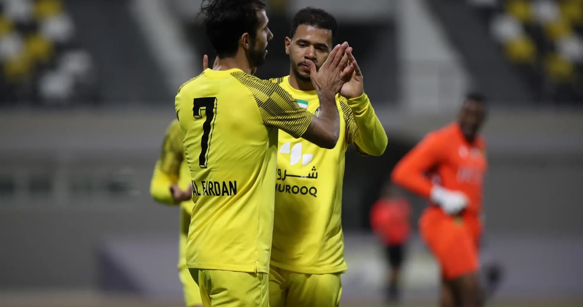 Players celebrating during Ittihad Kalba U23 match Players celebrating during Ittihad Kalba U23 match