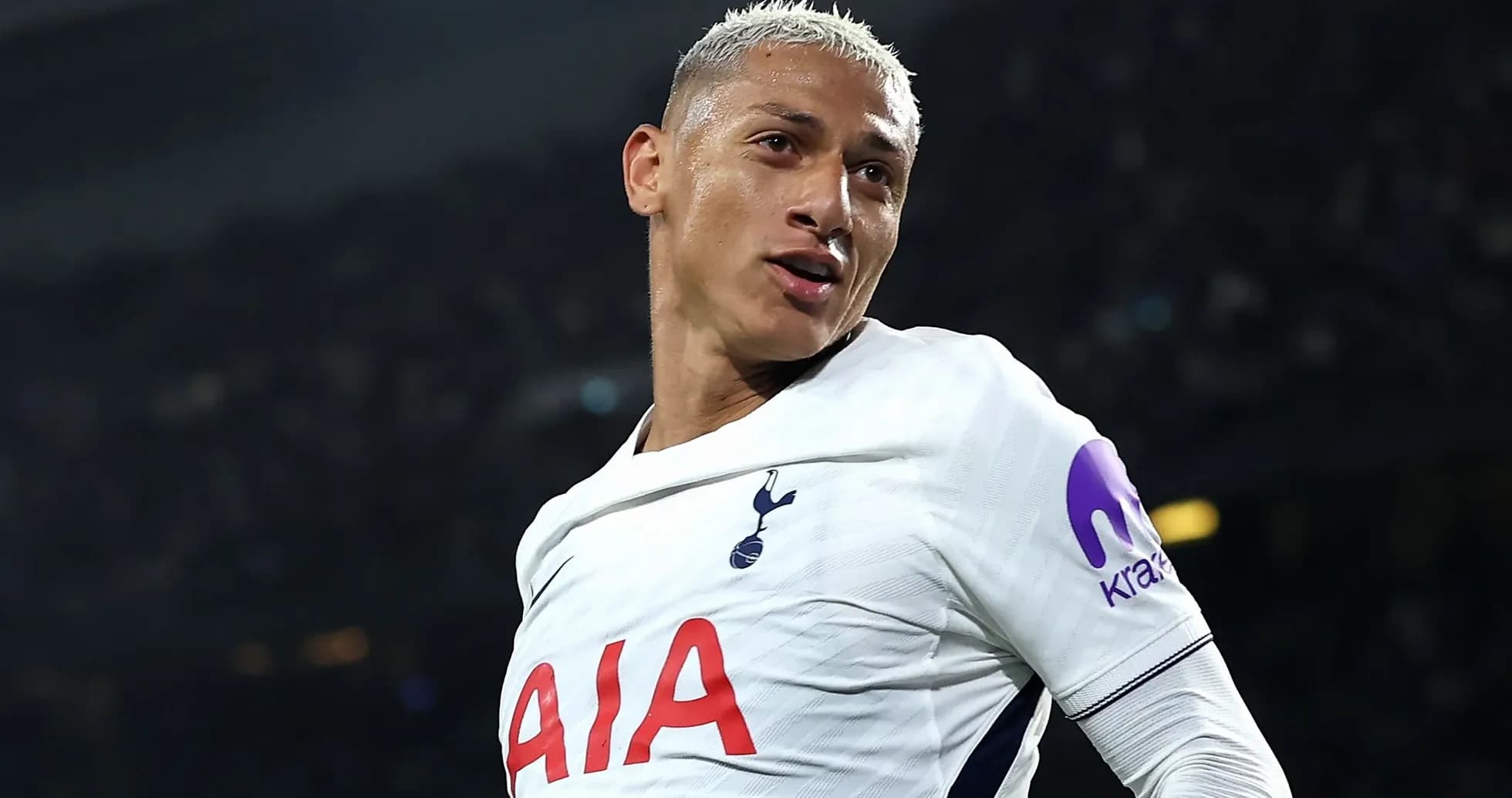 Player celebrating in Tottenham kit during match Player celebrating in Tottenham kit during match