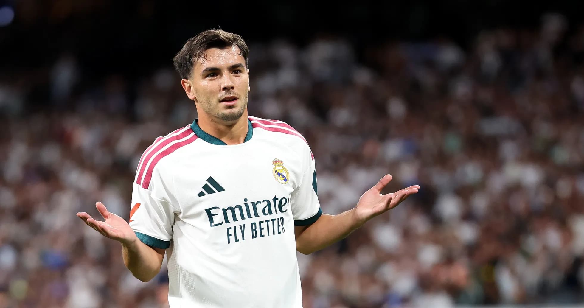 Player gesturing during match in stadium Player gesturing during match in stadium