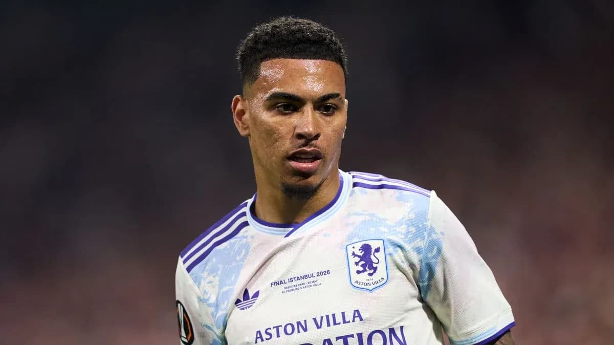 Aston Villa player during a match in UEFA competition Aston Villa player during a match in UEFA competition