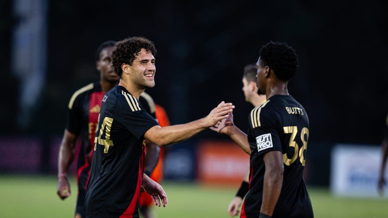Atlanta United II players celebrating a goal Atlanta United II players celebrating a goal