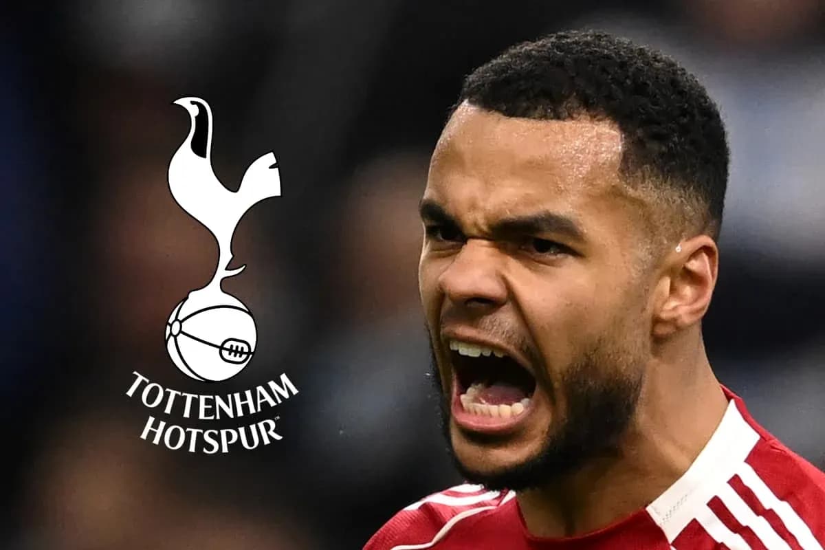 Player celebrating with Tottenham Hotspur logo overlay Player celebrating with Tottenham Hotspur logo overlay