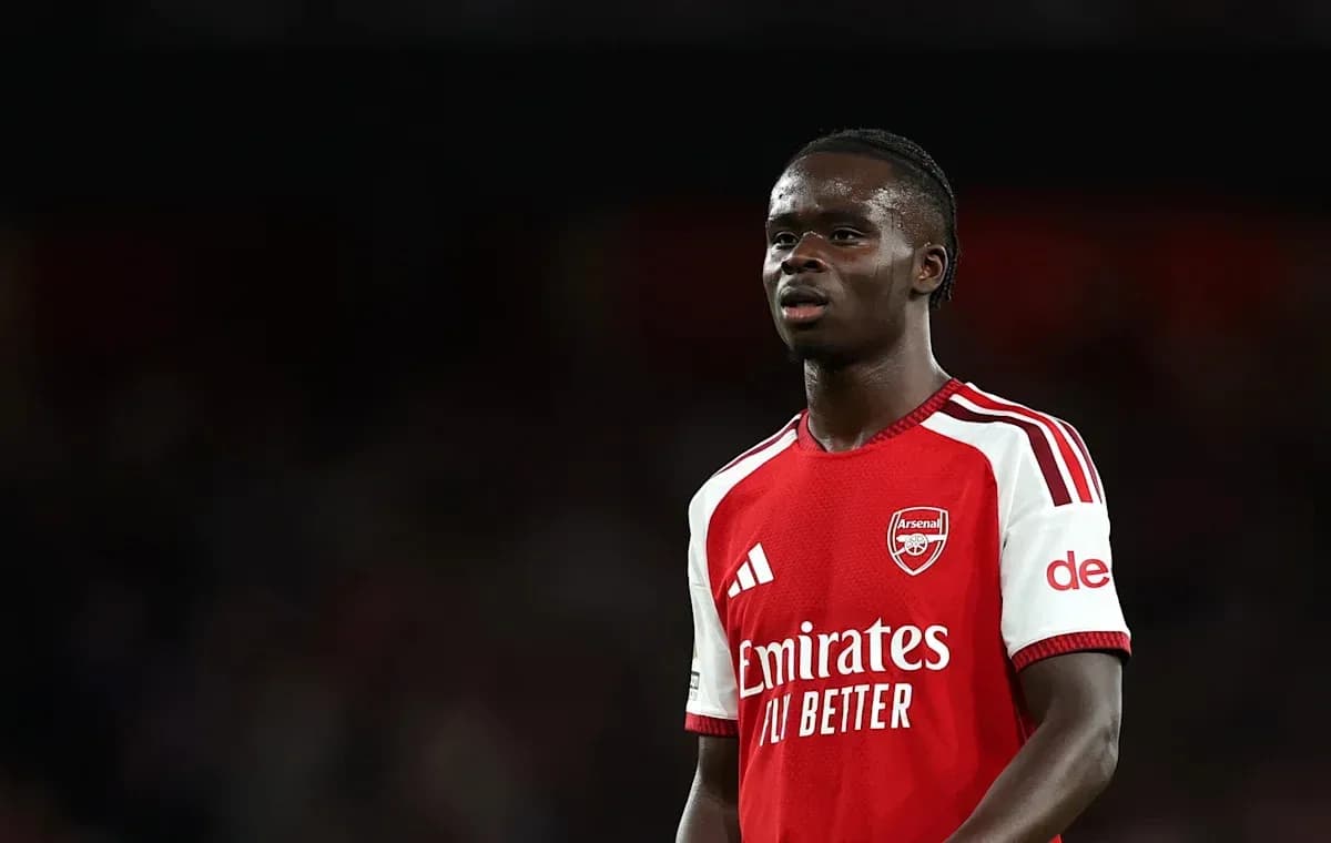 Player in Arsenal kit during match at stadium Player in Arsenal kit during match at stadium