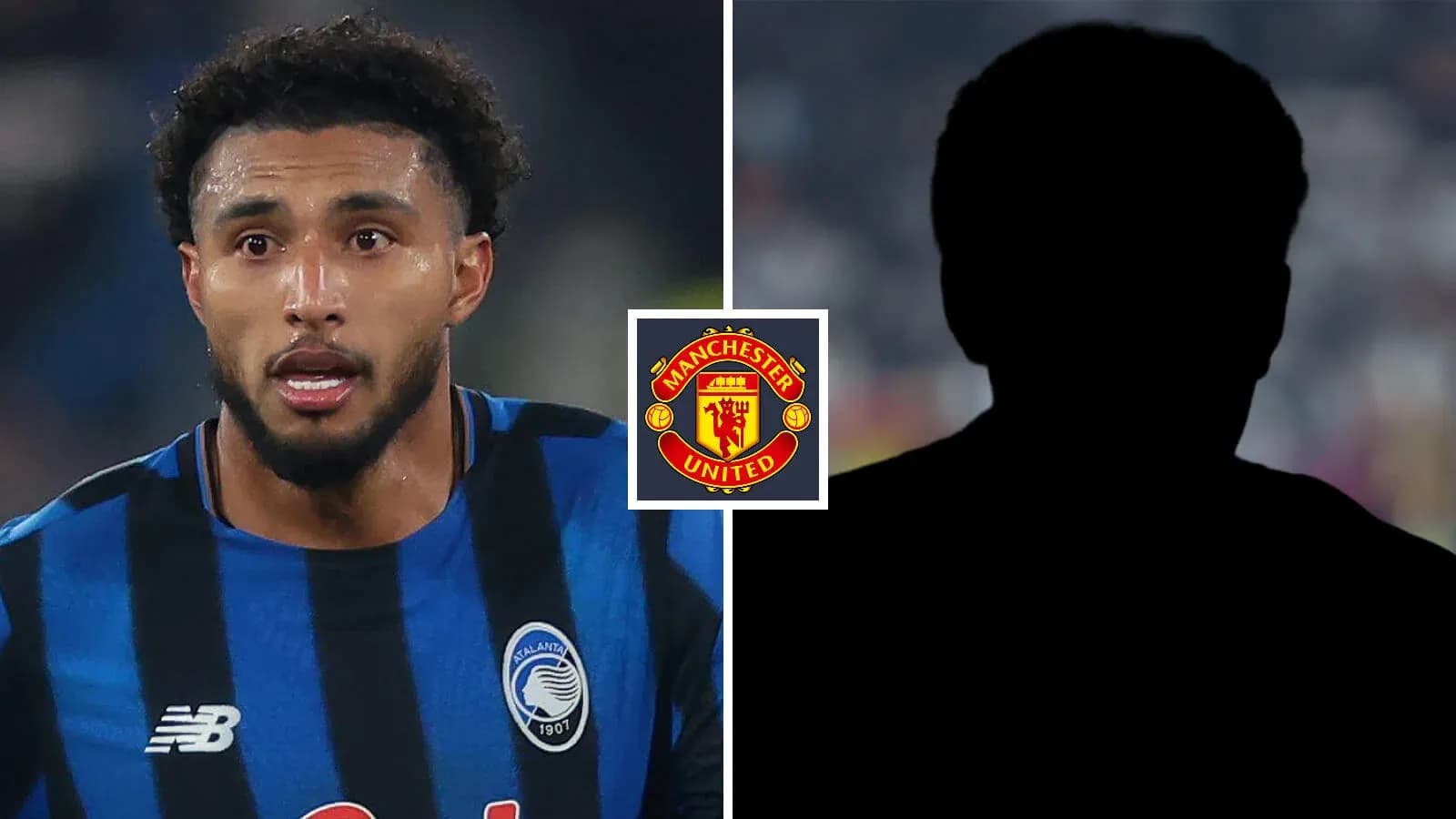 Player in Atalanta kit with Manchester United logo Player in Atalanta kit with Manchester United logo