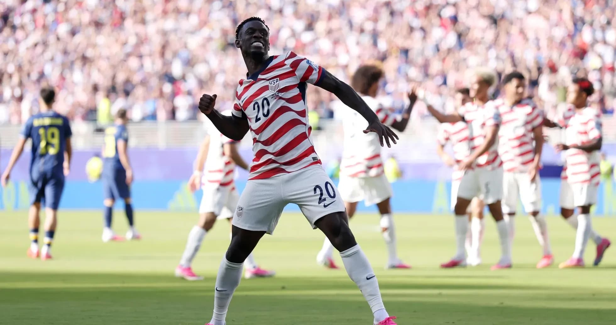 Player celebrating during USA vs Belgium match Player celebrating during USA vs Belgium match