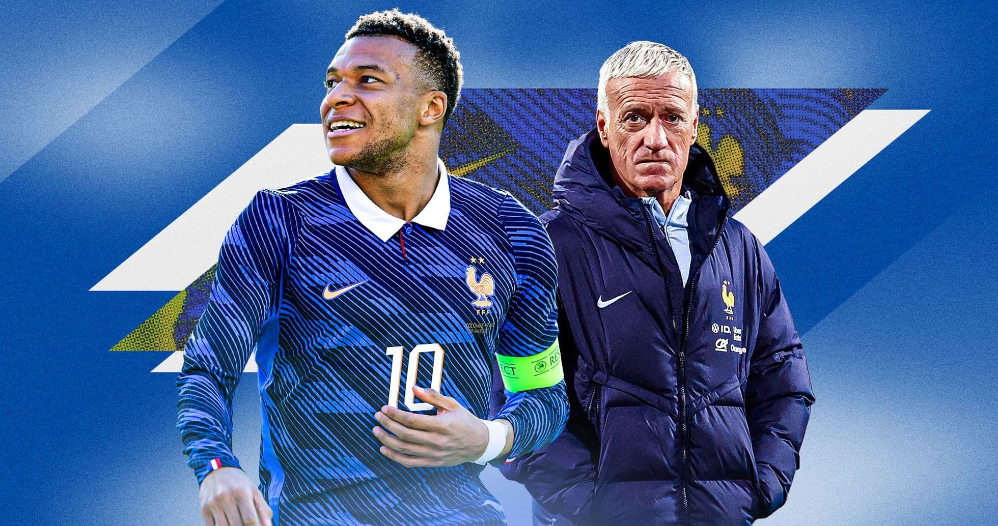 Kylian Mbappé and Didier Deschamps posing together Kylian Mbappé and Didier Deschamps posing together