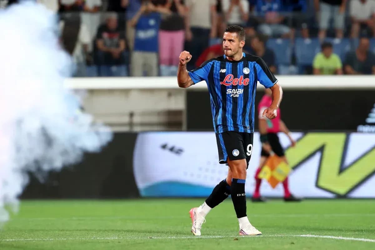 Atalanta player celebrating a goal during match Atalanta player celebrating a goal during match