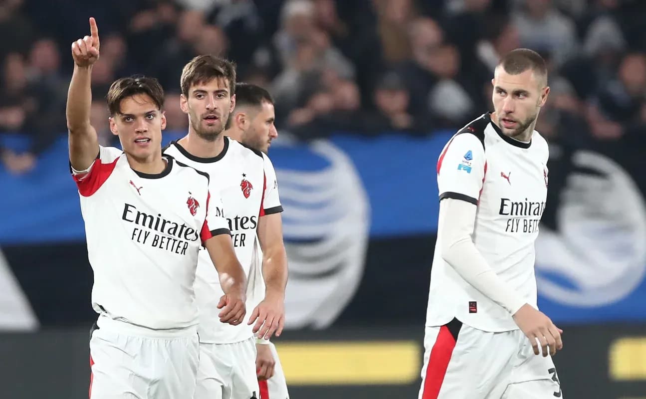 AC Milan players celebrating a goal during match AC Milan players celebrating a goal during match