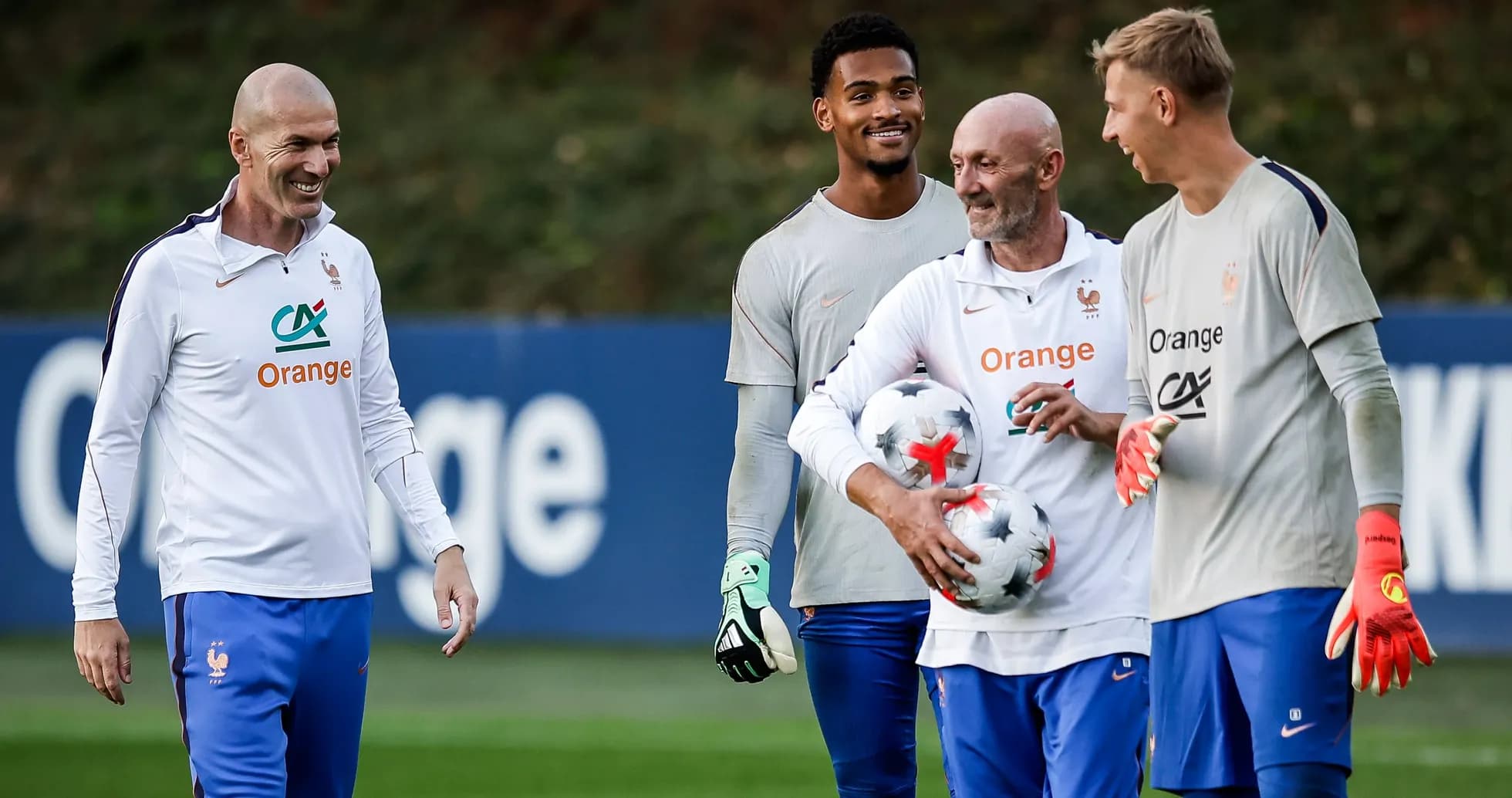France team members training with soccer balls France team members training with soccer balls