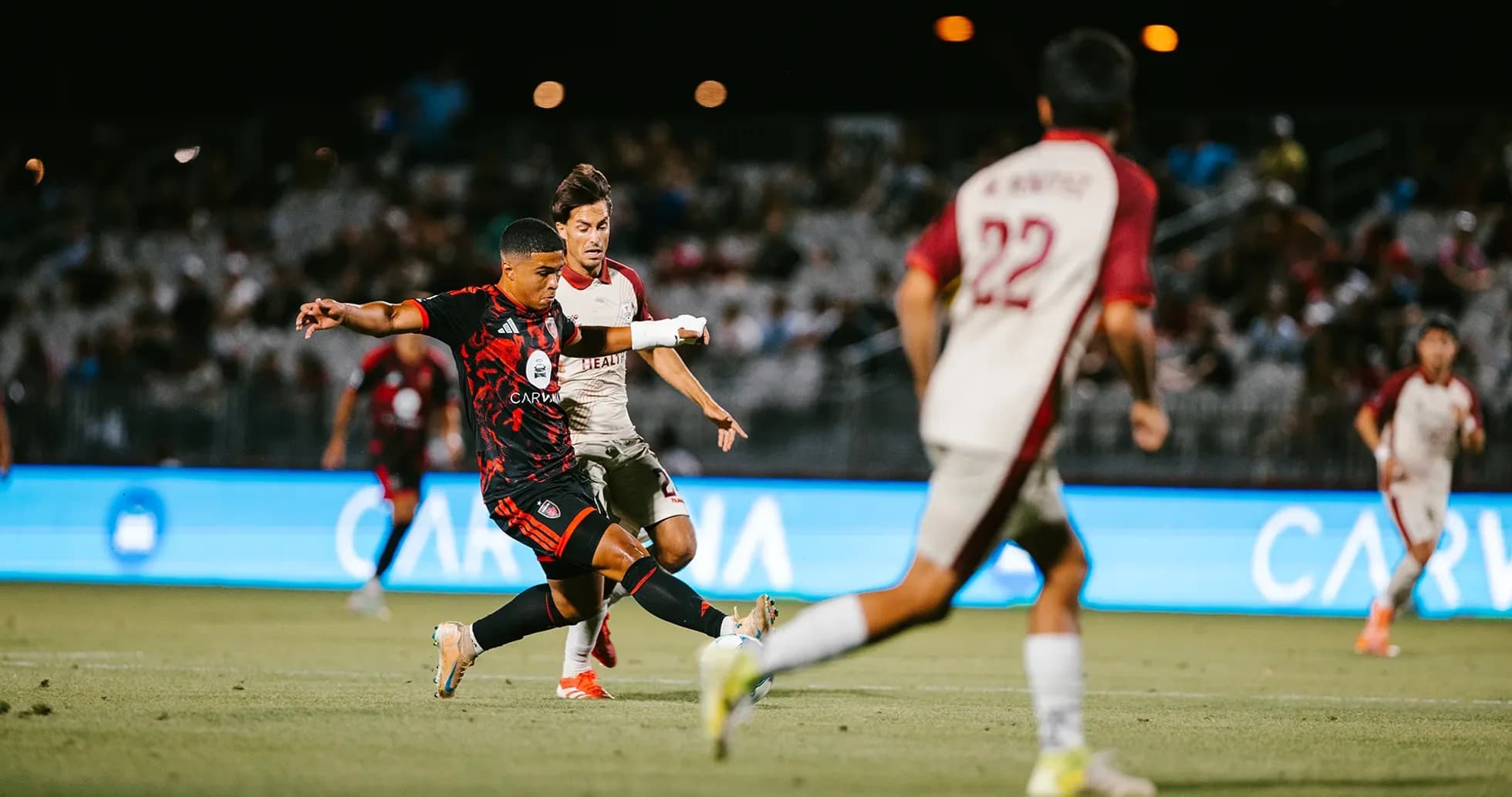 Player kicking the ball during Phoenix Rising match Player kicking the ball during Phoenix Rising match