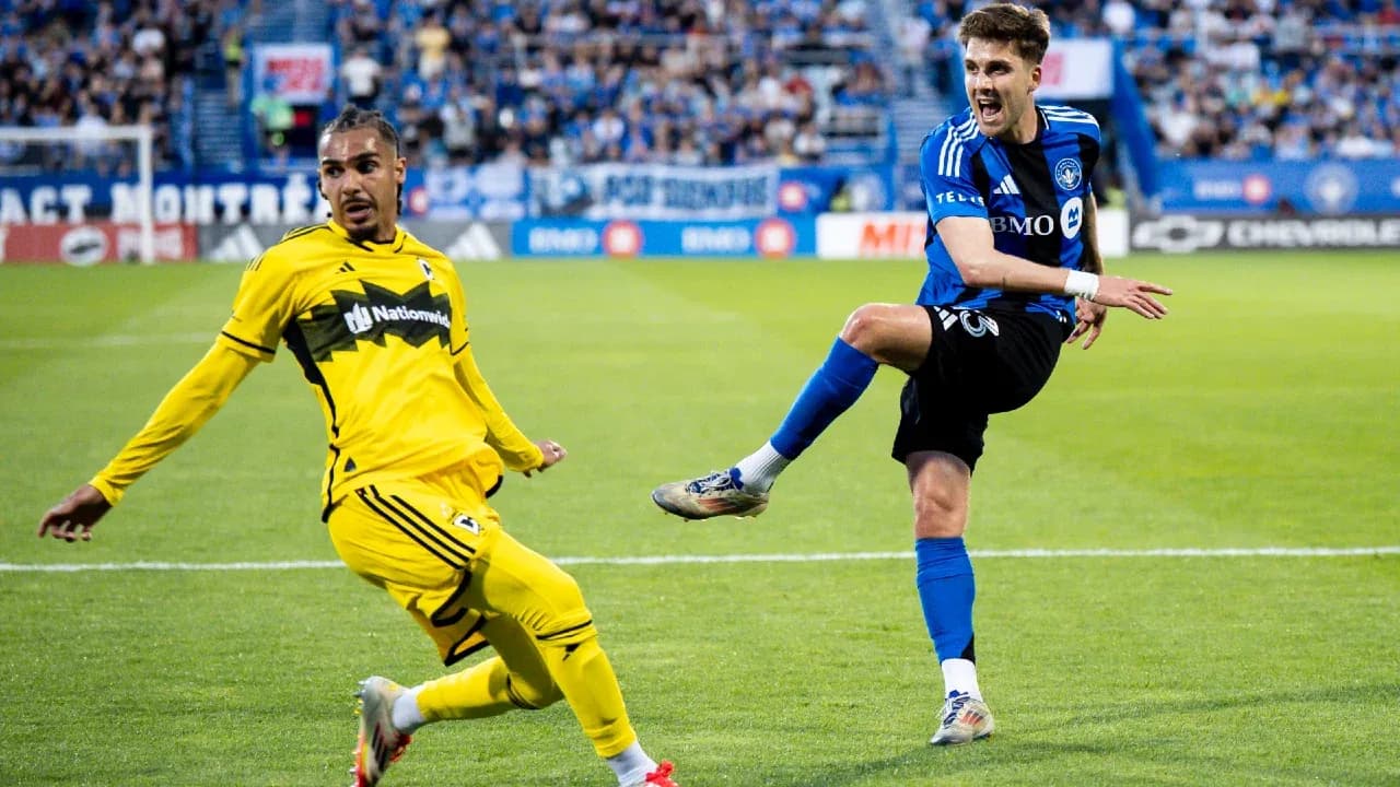 Player kicking ball during Columbus Crew match Player kicking ball during Columbus Crew match