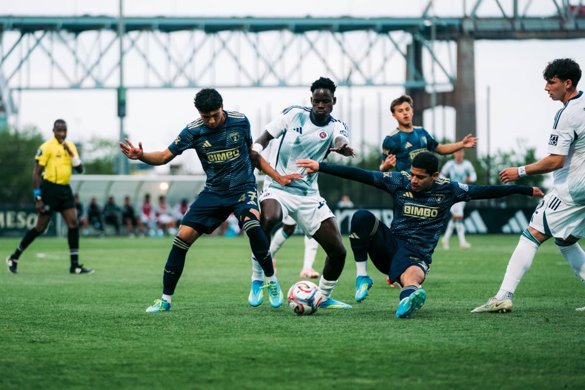 Philadelphia Union II players contesting the ball Philadelphia Union II players contesting the ball
