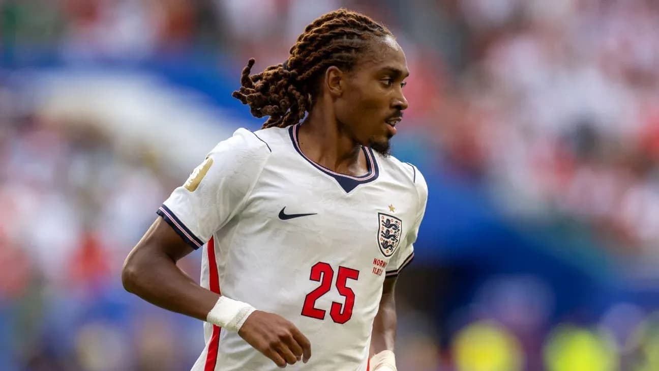 Player wearing England jersey during match action Player wearing England jersey during match action