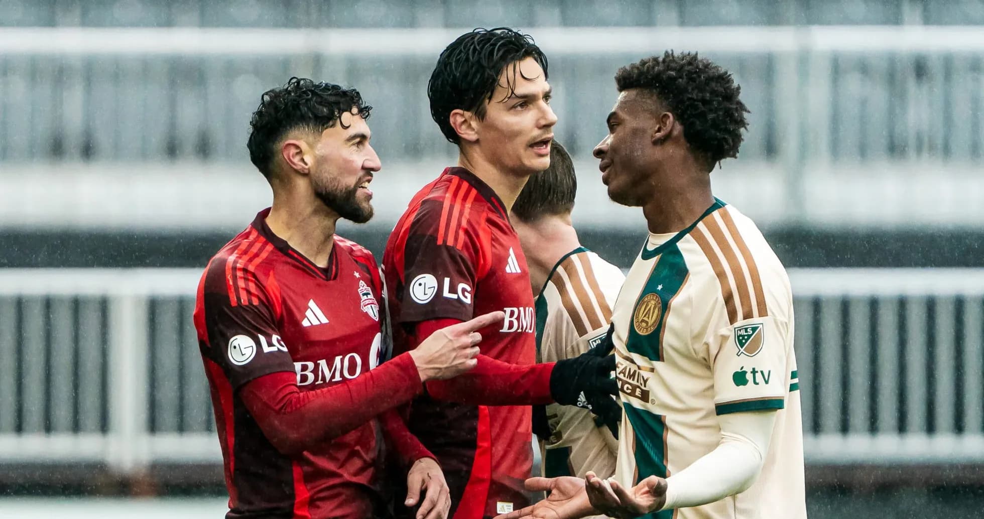 Players arguing during Atlanta United II vs Toronto II match Players arguing during Atlanta United II vs Toronto II match