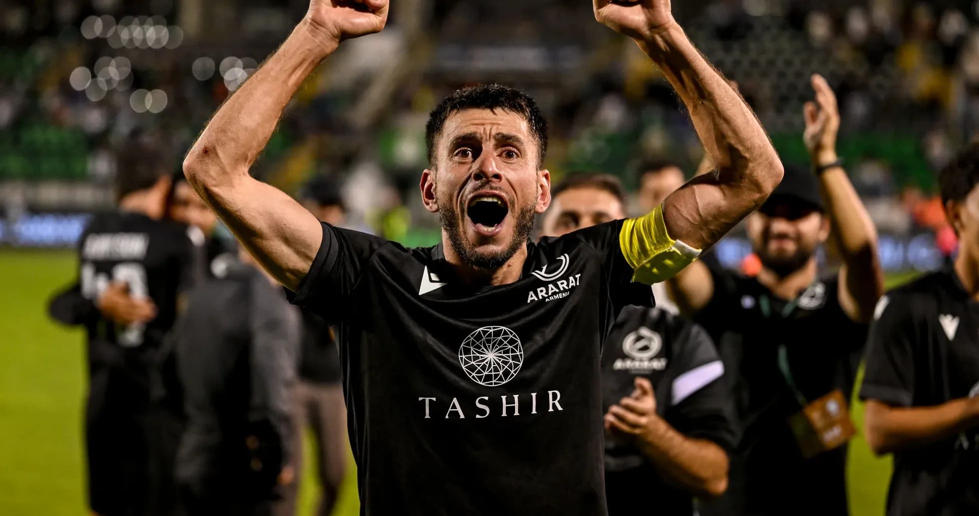 Ararat-Armenia player celebrating victory Ararat-Armenia player celebrating victory
