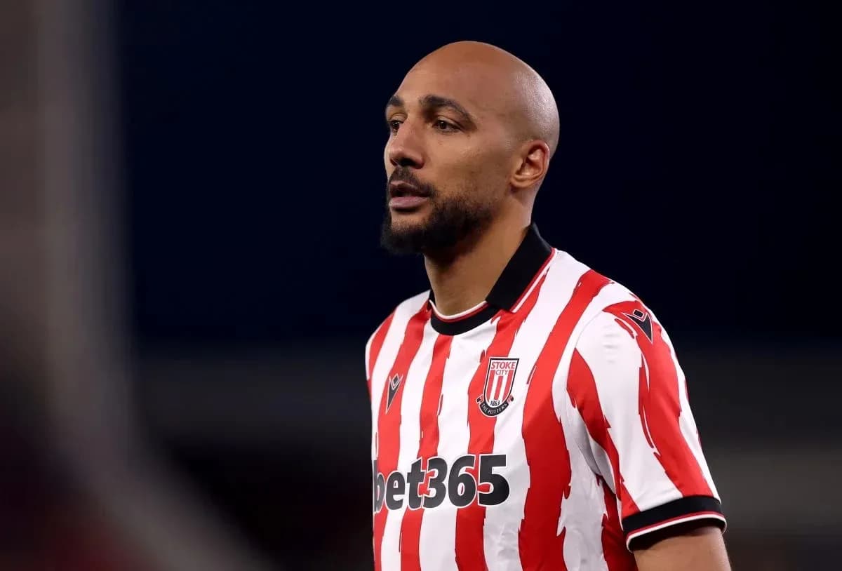 Player wearing Stoke City jersey during match Player wearing Stoke City jersey during match