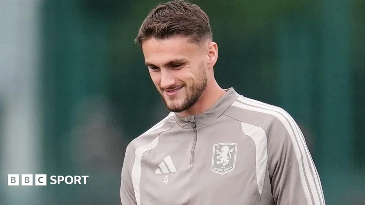 Player in Aston Villa training gear during practice Player in Aston Villa training gear during practice
