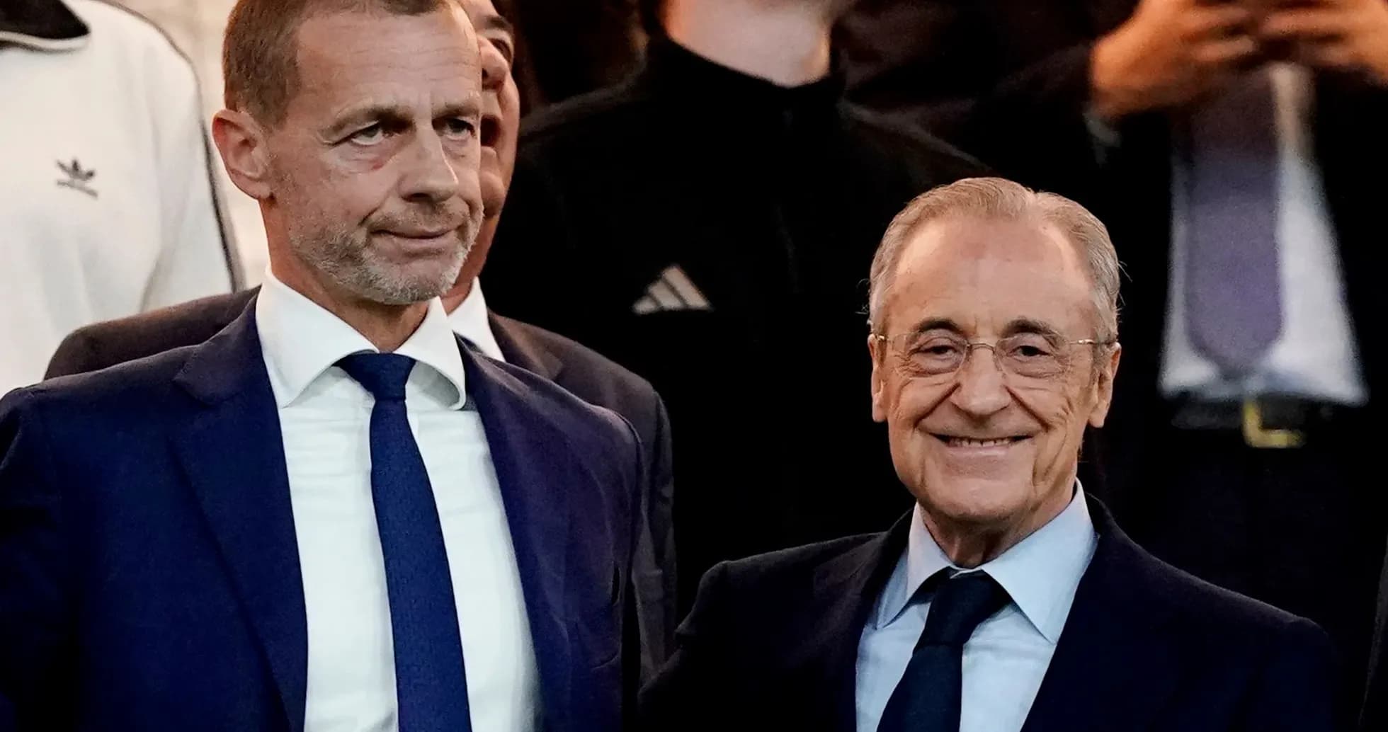 UEFA President and Real Madrid President together UEFA President and Real Madrid President together