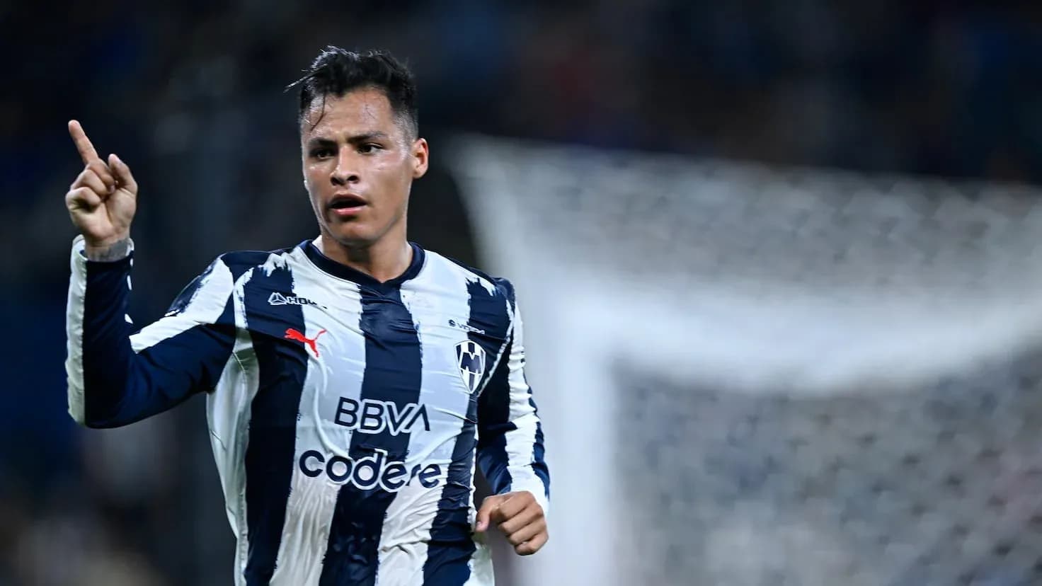 Monterrey player celebrating a goal during match Monterrey player celebrating a goal during match