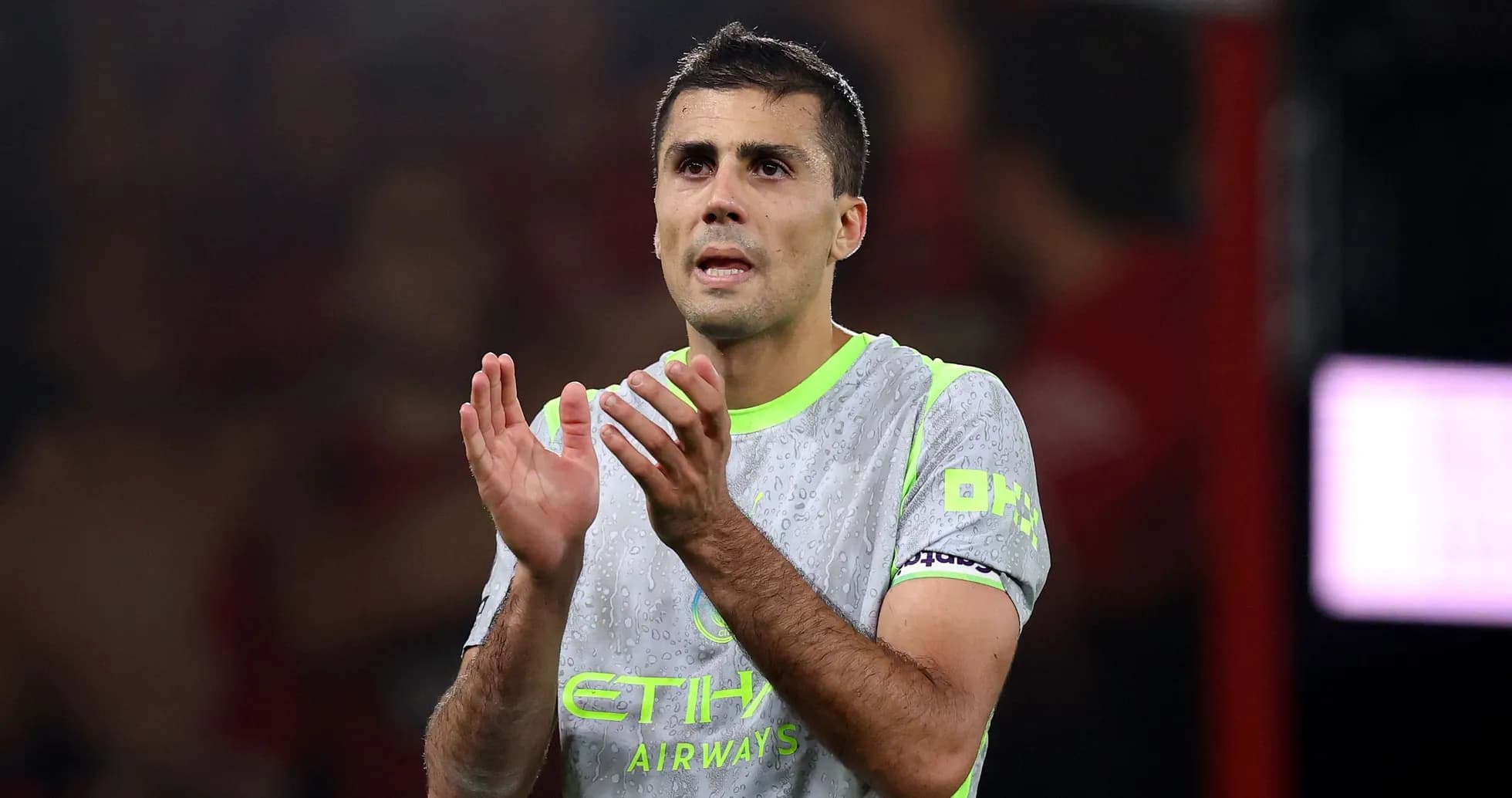Player applauding fans during match celebration Player applauding fans during match celebration
