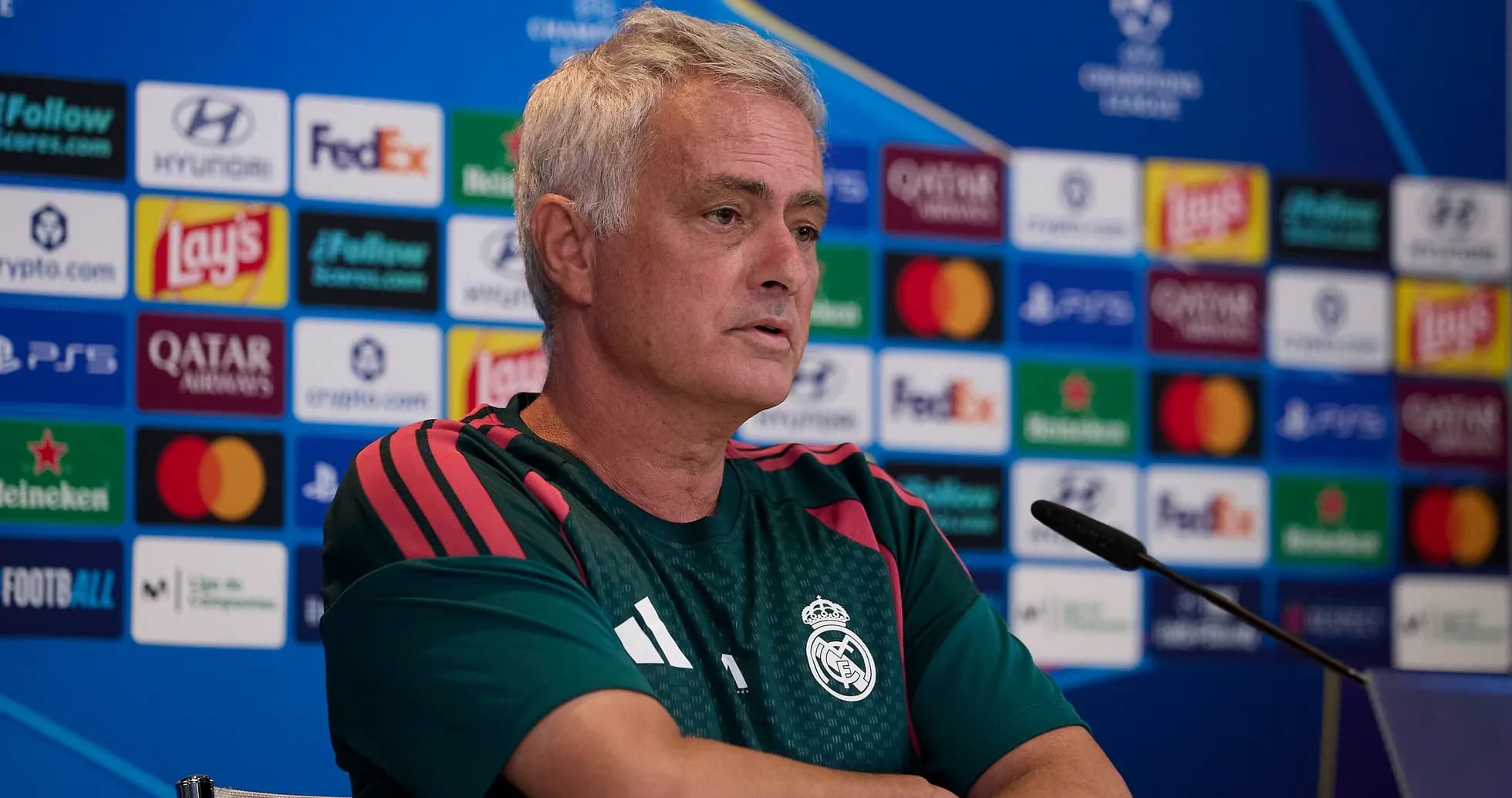 Manager speaking at UEFA Champions League press conference Manager speaking at UEFA Champions League press conference