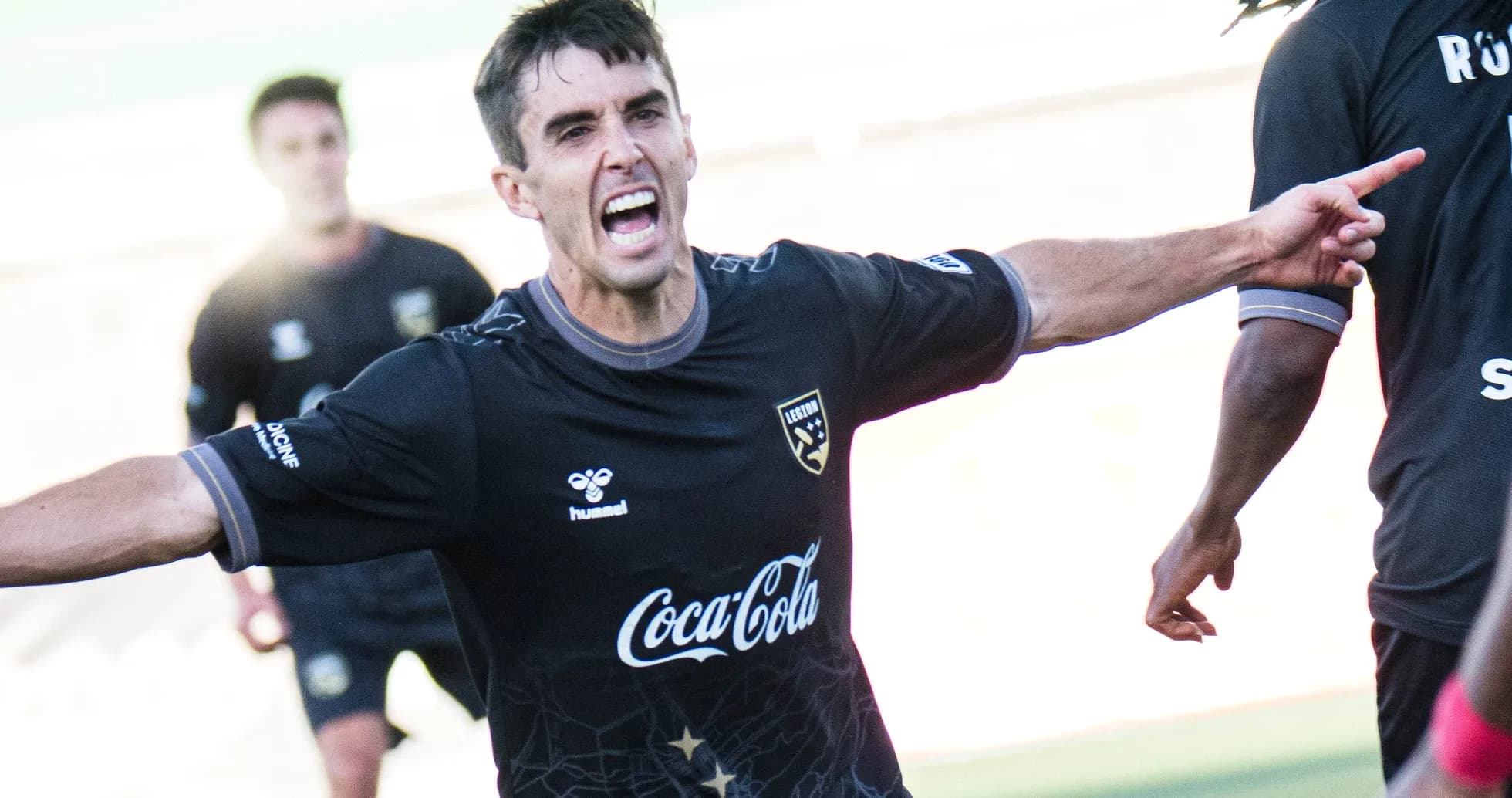 Player celebrating goal during Birmingham Legion match Player celebrating goal during Birmingham Legion match