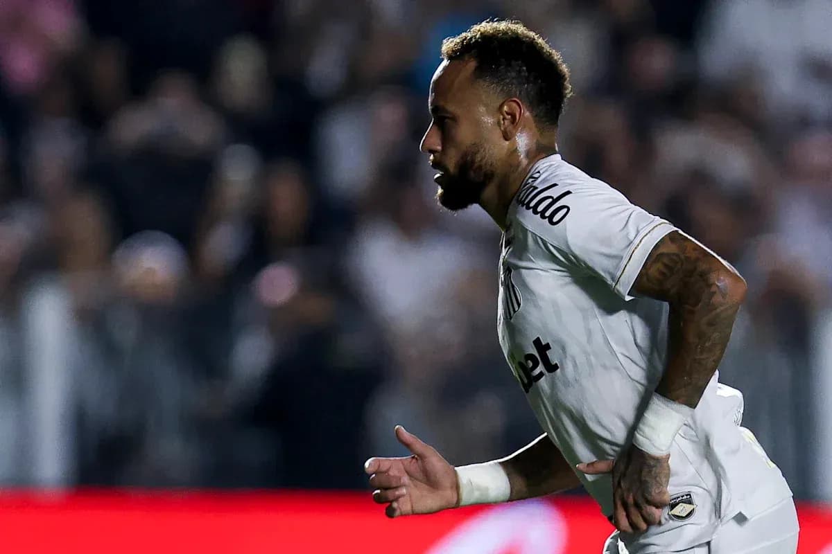 Neymar running during a football match Neymar running during a football match