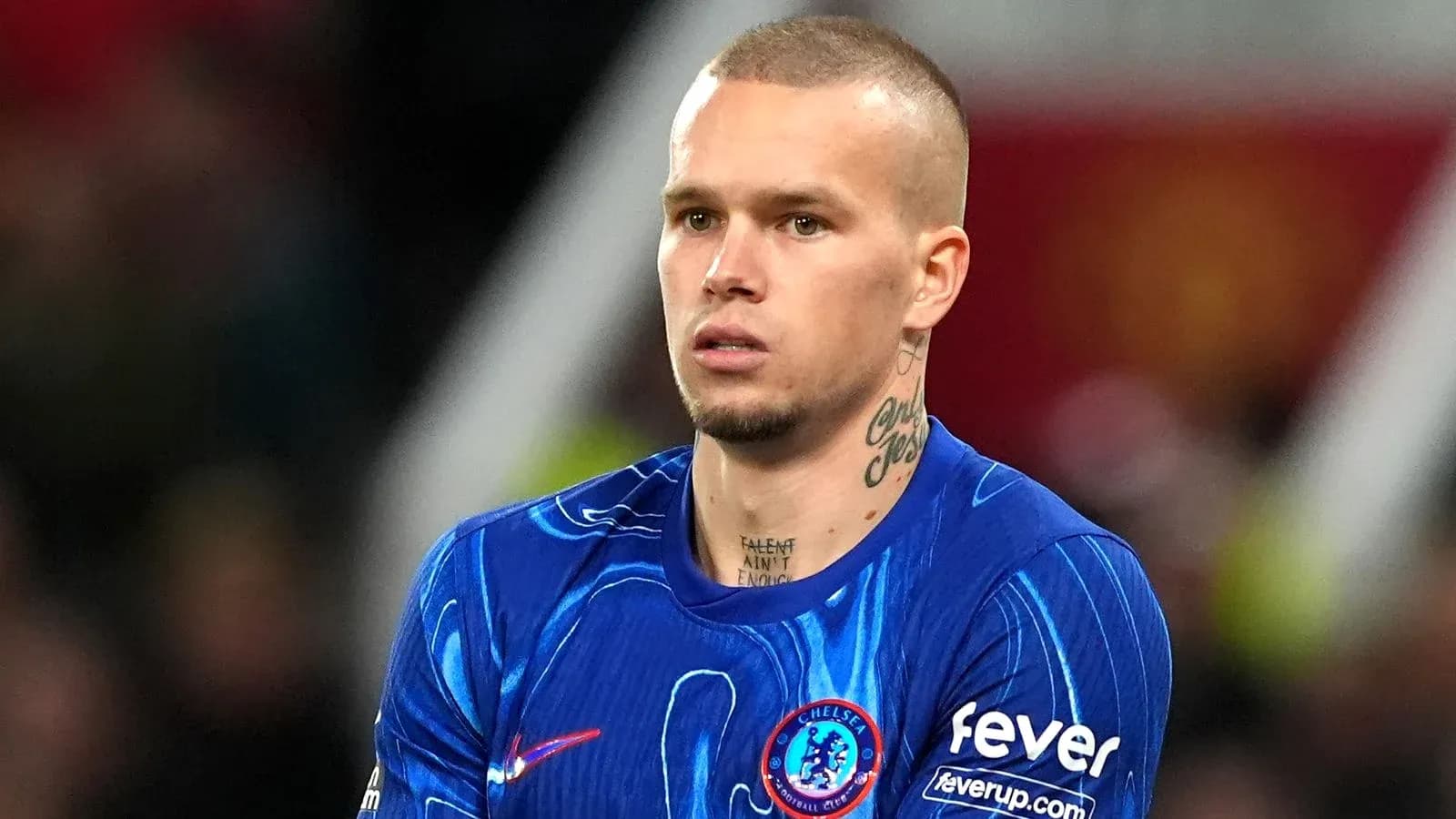 Player wearing Chelsea kit during match preparation Player wearing Chelsea kit during match preparation