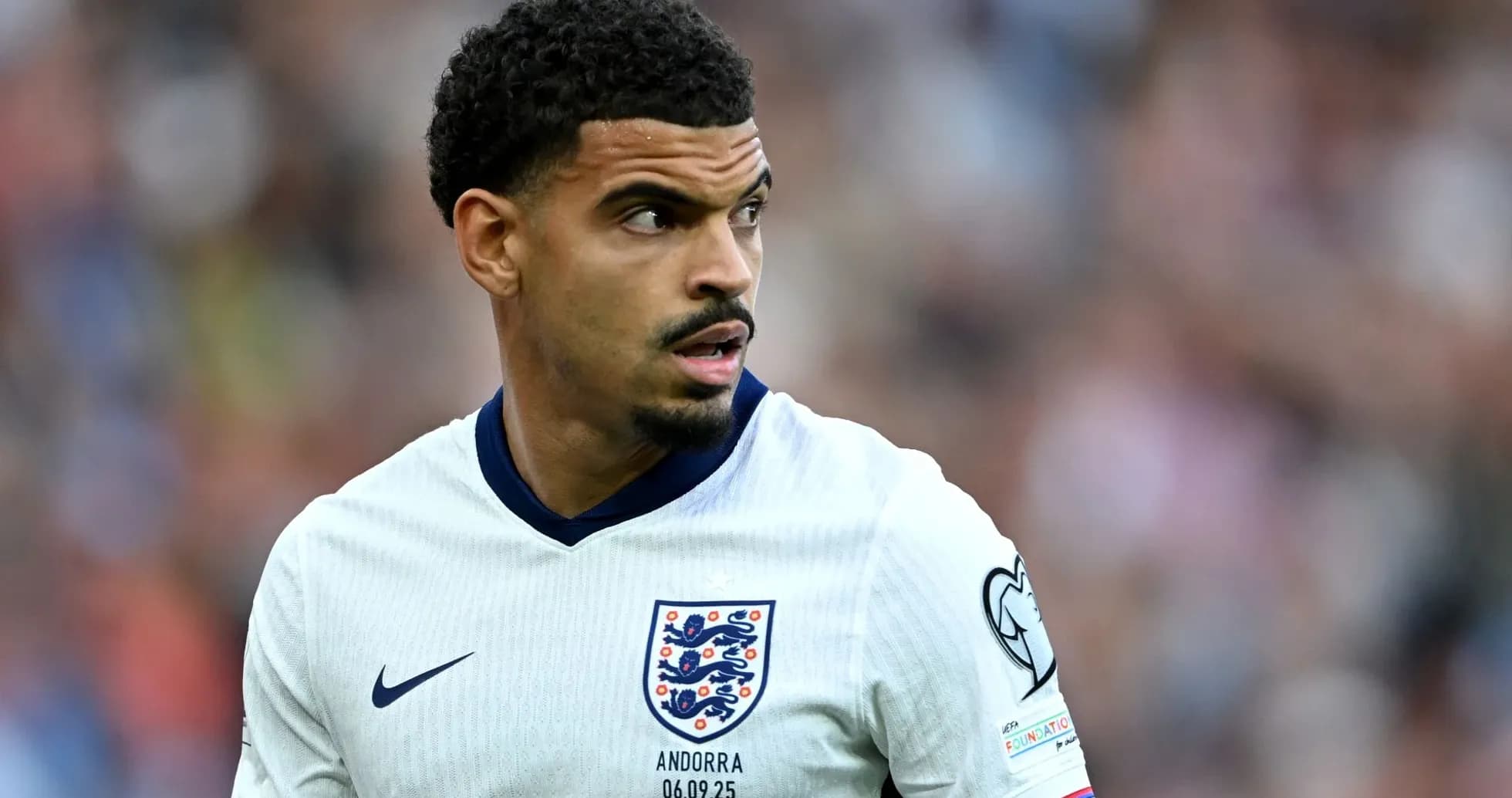 Player wearing England kit during a match Player wearing England kit during a match