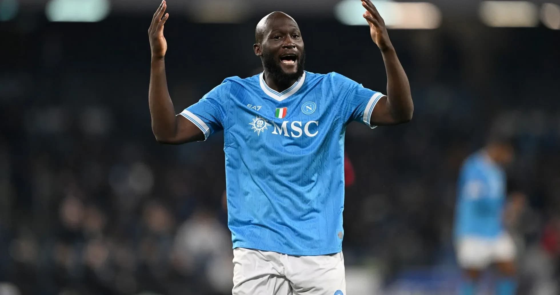 Player celebrating during a match for Napoli Player celebrating during a match for Napoli