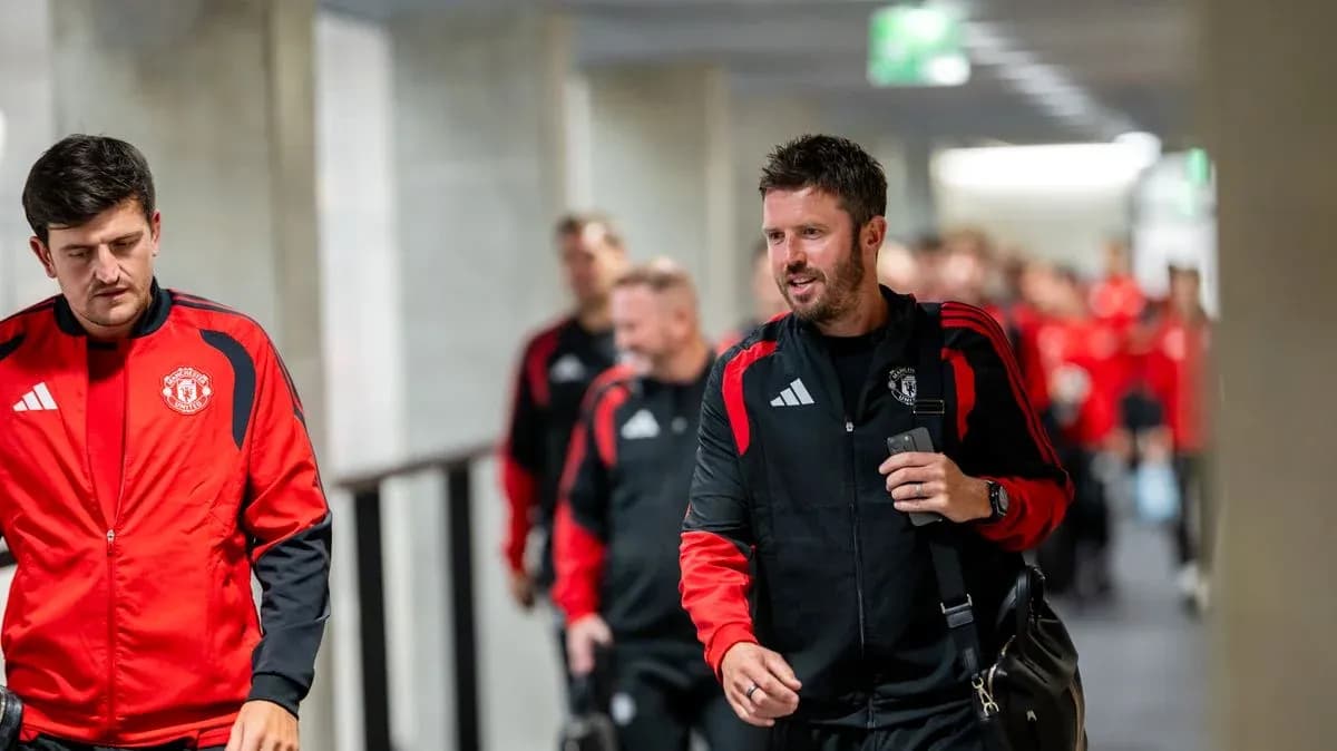 Manchester United players walking through corridor Manchester United players walking through corridor