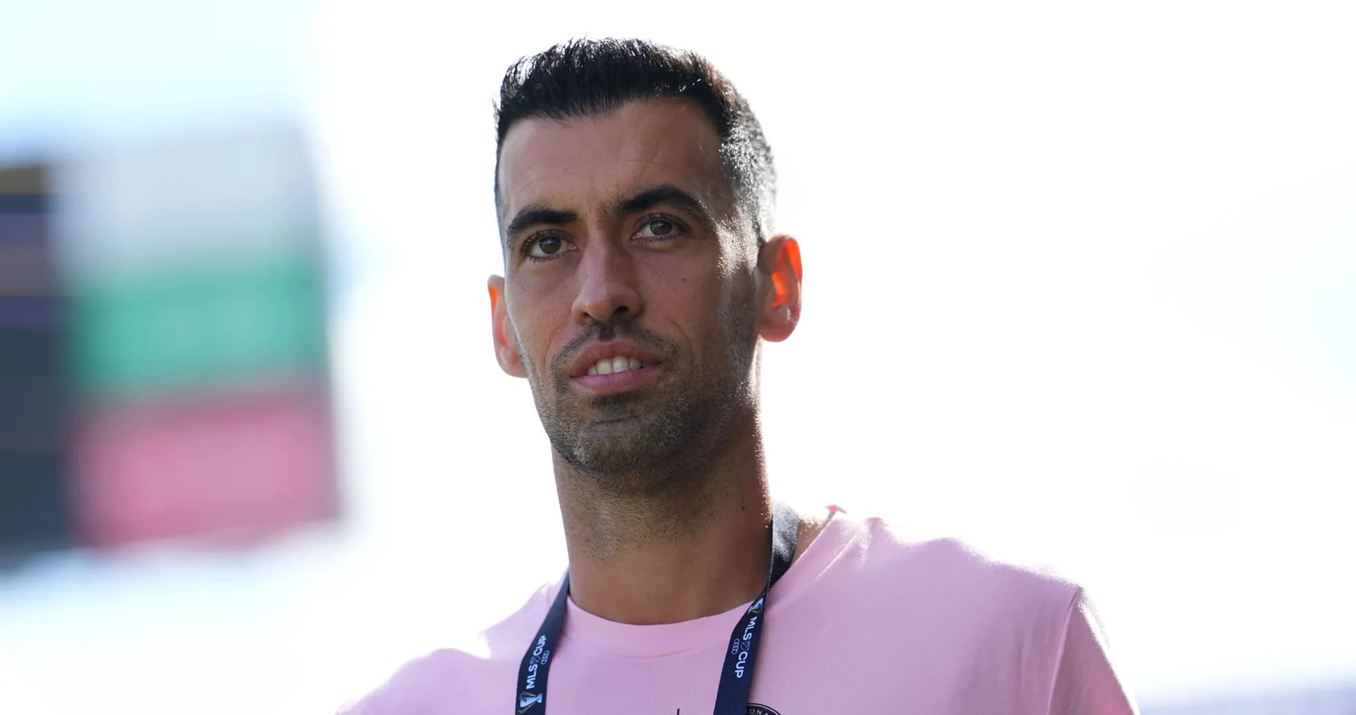 Player wearing pink shirt during event Player wearing pink shirt during event