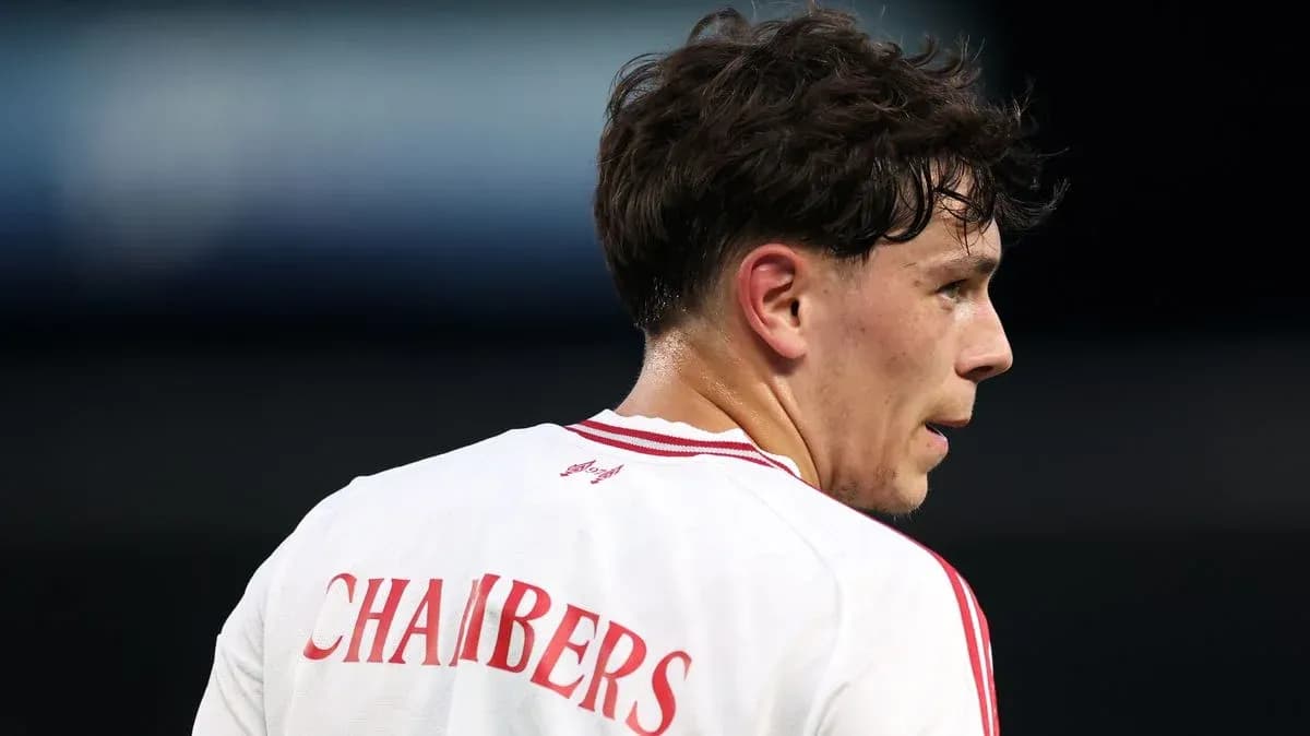 Player wearing white jersey with 'CHAMBERS' on back Player wearing white jersey with 'CHAMBERS' on back