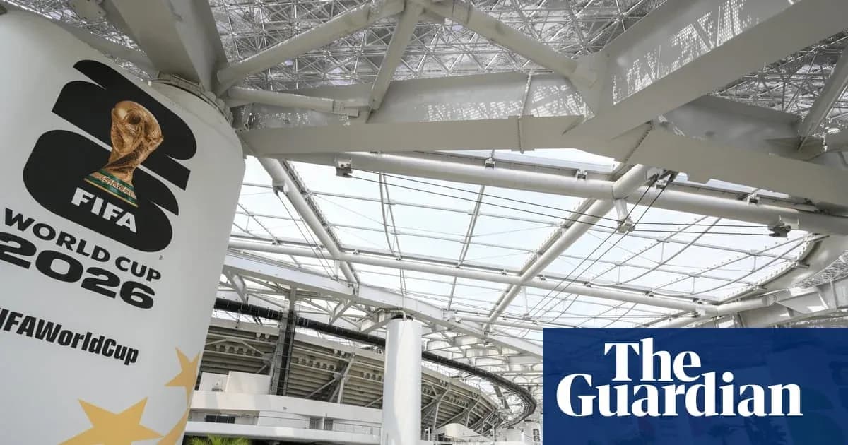 FIFA World Cup 2026 banner inside stadium structure FIFA World Cup 2026 banner inside stadium structure